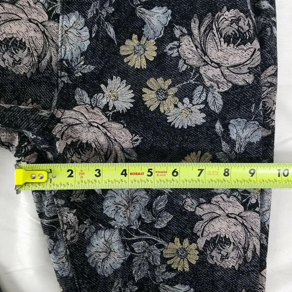 Celebrity Pink Jeans Juniors 3 Black High Rise Womens Mom‎ Floral Raw Hem Denim